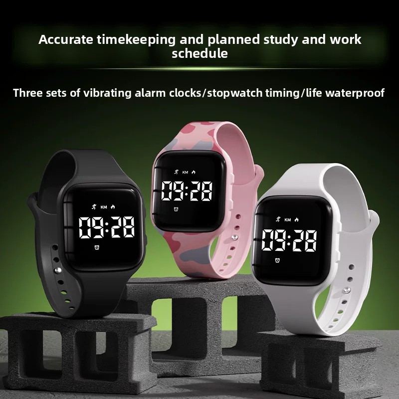 Running Watch - 어린이용 LED 디지털 무음 진동 알람