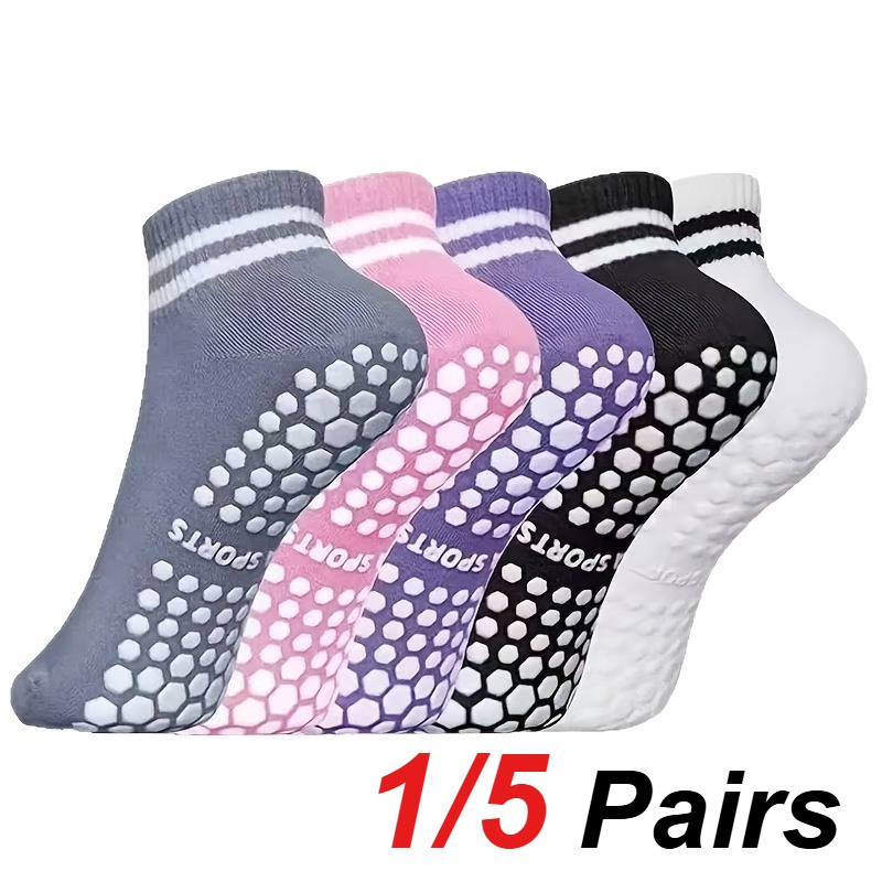 Sports Socks - 1/5 쌍 여성용 실리콘 안티 슬립