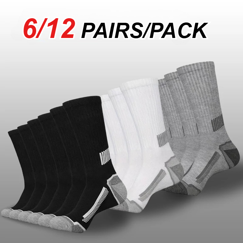 Sports Socks - 6/12 쌍 남성용 미드 튜브 스포츠