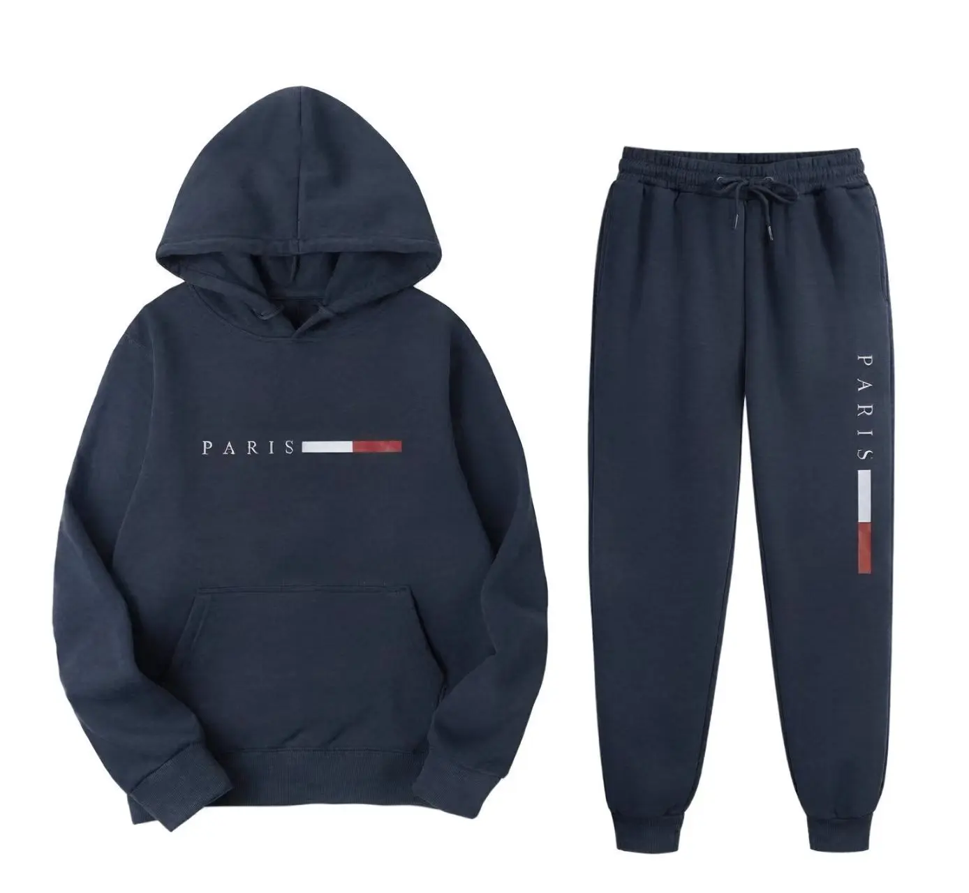 파리 레터 프린트 남성용 후디 세트, 캐주얼 스포츠 스 - Joggers Pants 리뷰 및 가격