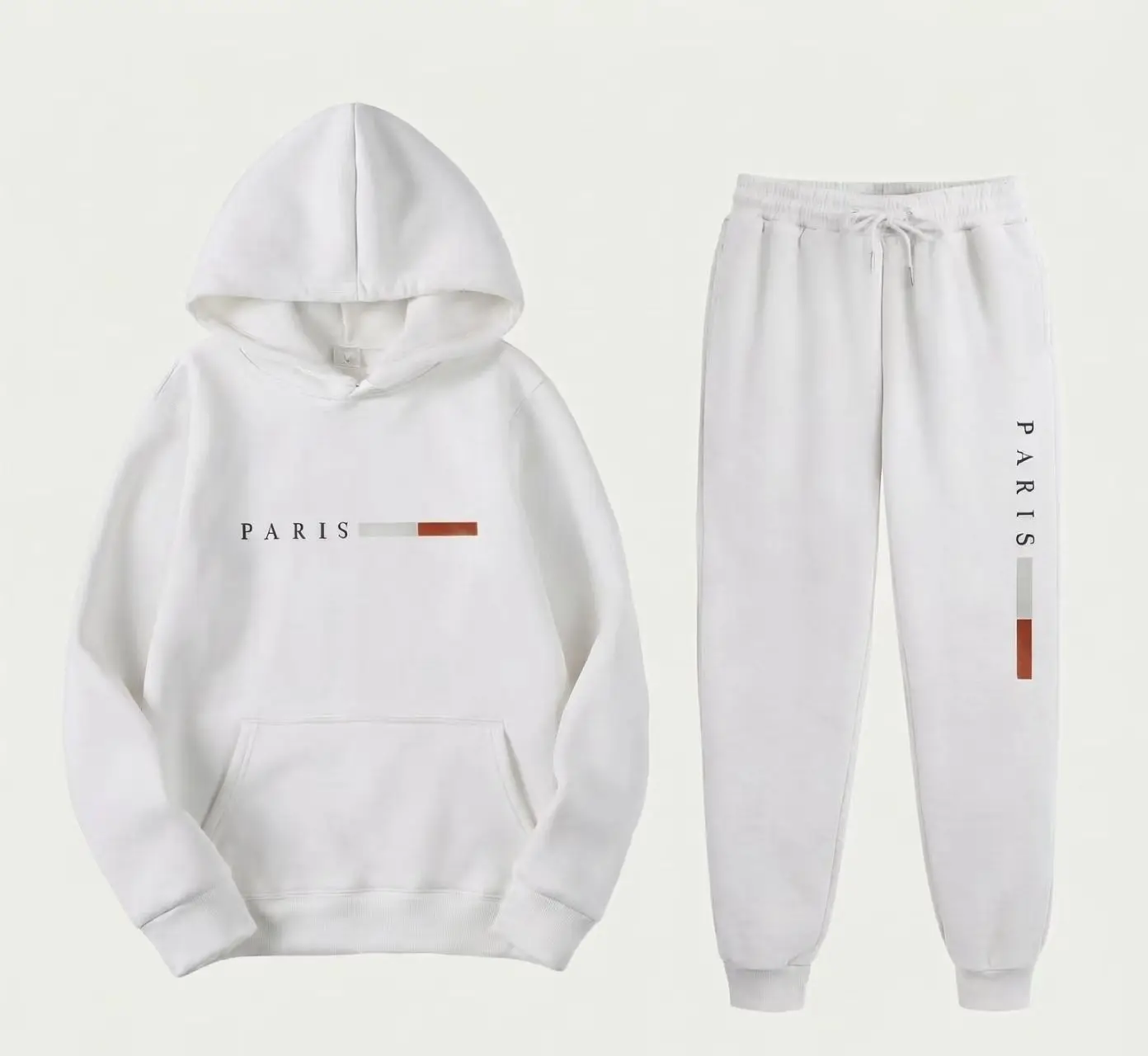 파리 레터 프린트 남성용 후디 세트, 캐주얼 스포츠 스 - Joggers Pants 리뷰 및 가격