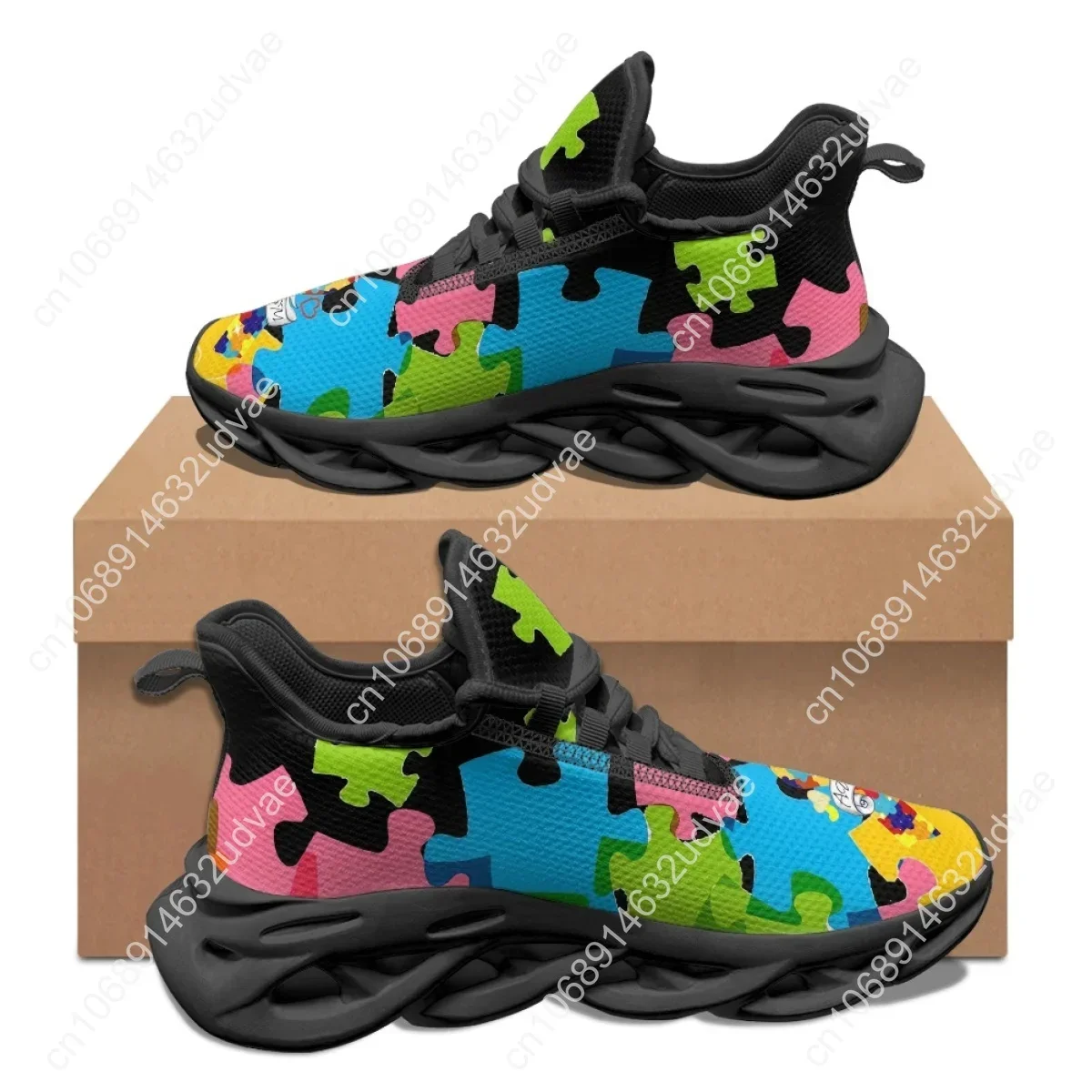 자폐증 인식 스포츠 운동화 컬러 퍼즐 내구성이 뛰어난  - Running Shoes Men 리뷰 및 가격